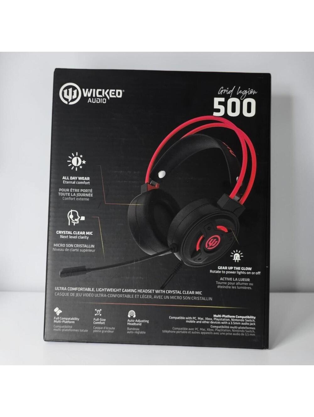 Wicked Audio Grid Legion 500 Gaming Headset NIB PC Mac Xbox PS Switch Mobile